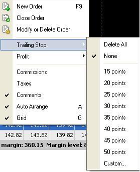 How to Set a Trailing Stop Manually in MetaTrader? To place a Trailing Stop, you must have an opened position.