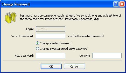 Change button: Click this button to change your Master or Inventor password. Figure 2.