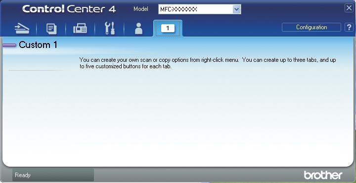ControlCenter4 Creating a Custom button 4 a Click Configuration and then select Create custom button.