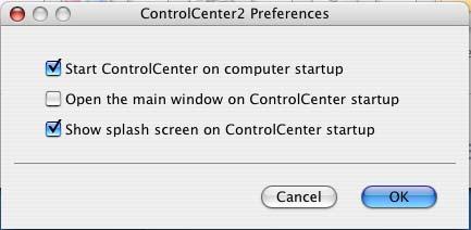 ControlCenter2 Turning the AutoLoad feature off 10 If you do not want ControlCenter2 to run automatically each time you start your Macintosh, do the following.