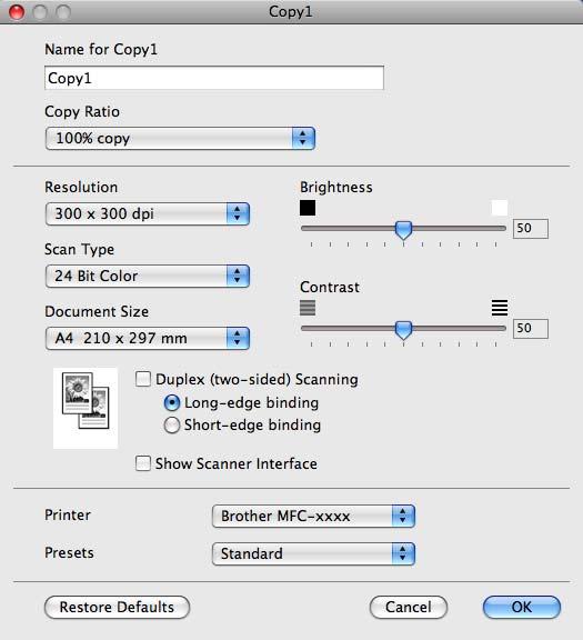 Macintosh including network printers. PC-FAX - Lets you scan a page or document and automatically send the image as a fax from the Macintosh.