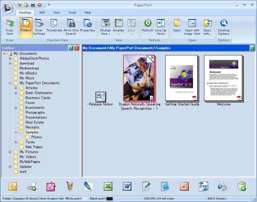 Scanning Using ScanSoft PaperPort 12SE with OCR by NUANCE 3 ScanSoft PaperPort 12SE supports Windows XP (SP3 or greater), XP Professional x64 Edition (SP2 or greater), Windows Vista (SP2 or greater)