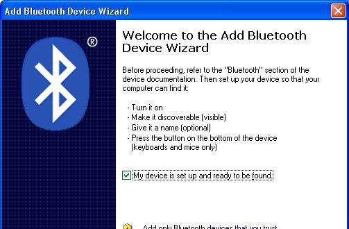 Bluetooth Devices screen; then click Add to