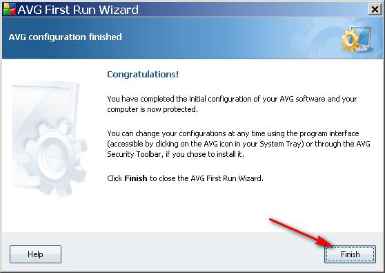 If you are completing the AVG First Run wizard, you will see this screen: If so,