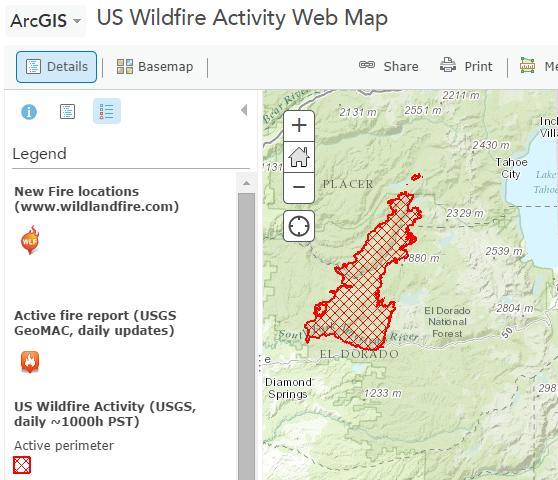 People - Risk - US Wildfire Web Map 14. The US Wildfire Activity Map identifies current fires. Students could monitor news reports for towns threatened by wildfires.