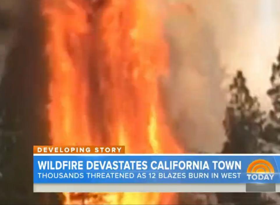 As an example: On September 16, 2014, NBC NEWS reported wildfires ravaging near the small town of