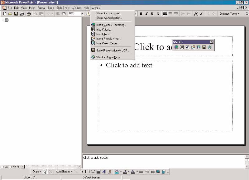 To insert a media object into a slide: 1 In PowerPoint, select the slide in which you want to insert the object.