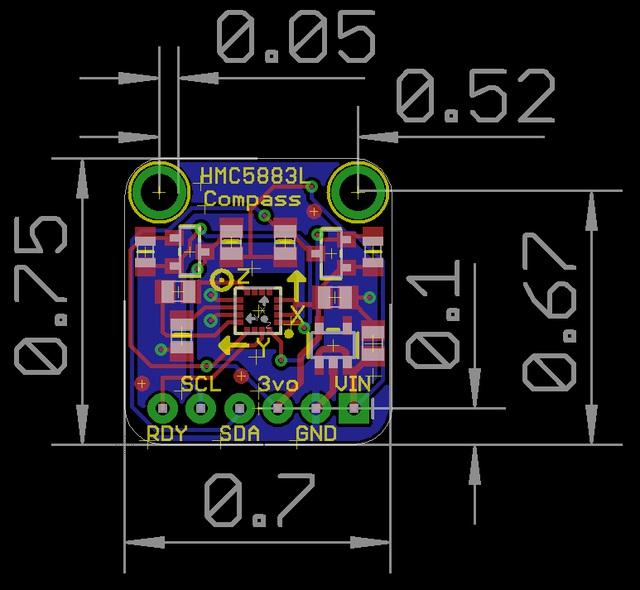 Breakout board design Layout diagram in inches: