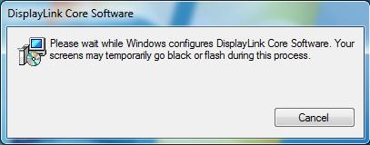 3. Click I Accept. The DisplayLink Core software installs Note: The screen may flash or go black during the install.