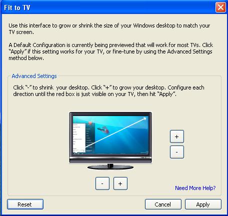 Configuration 1. To configure Fit to TV, choose the option from the DisplayLink GUI. The following interface appears 2.