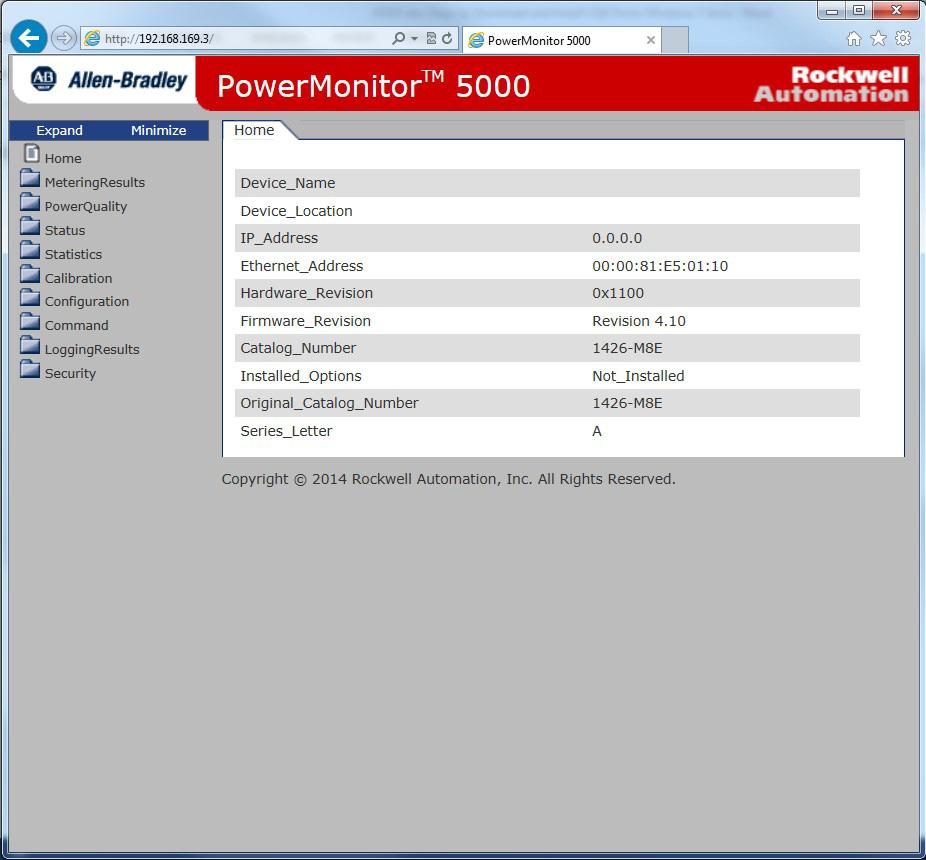 Browse the PowerMonitor 5000 Web Page by Using the USB Connection Follow these steps to browse the PowerMonitor 5000 unit. 1.