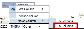 Remove a Prompt To move the prompt back to the table, right-click on the prompt and select Move Column. Select To Columns. The field is now returned to the table of results.