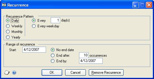PART 3 WORKING WITH MICROSOFT DYNAMICS GP Microsoft Dynamics GP window Select this option to link to a Microsoft Dynamics GP window from a task so that the user who is assigned the task can easily
