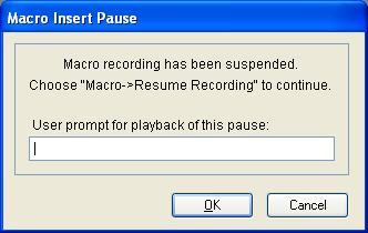 CHAPTER 17 MACROS To record a data entry step: 1. Complete steps 1 through 4 in the Recording a macro on page 101 procedure. 2.