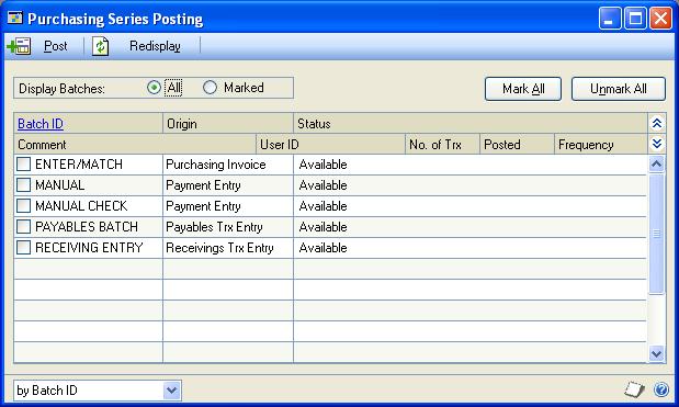 CHAPTER 19 POSTING MICROSOFT DYNAMICS GP 5. Close the window to return to the batch entry window. 6. Verify your selections in the batch entry window for accuracy.