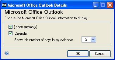 PART 1 THE BASICS 4. Choose the Microsoft Office Outlook expansion button to open the Microsoft Office Outlook Details window. 5.
