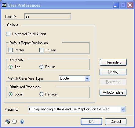 Chapter 7: User preferences You can customize the way Microsoft Dynamics GP appears on your workstation according to your individual preferences.