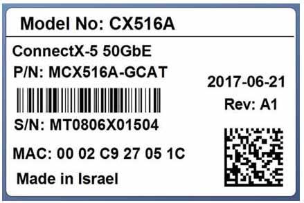 Figure 8: MCX516A-GCAT Board Label