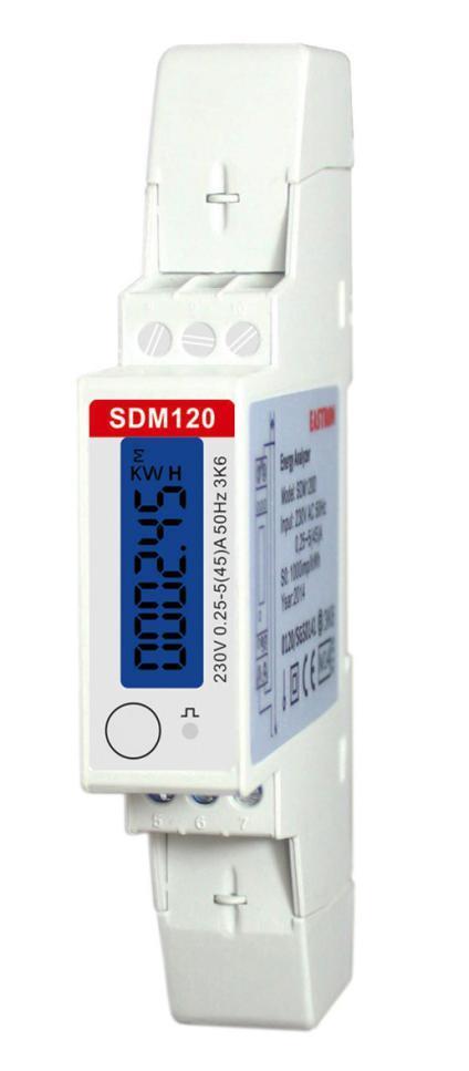 SDM120-Modbus(mV) Single-Phase Multifunction DIN rail Meter Measures kwh, Kvarh, KW, Kvar, KVA, PF, Hz, dmd, V, A, etc.
