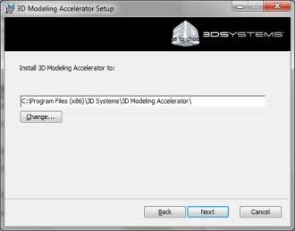 Under Software Download, click the appropriate 3D Modeling Accelerator package to download the installer.