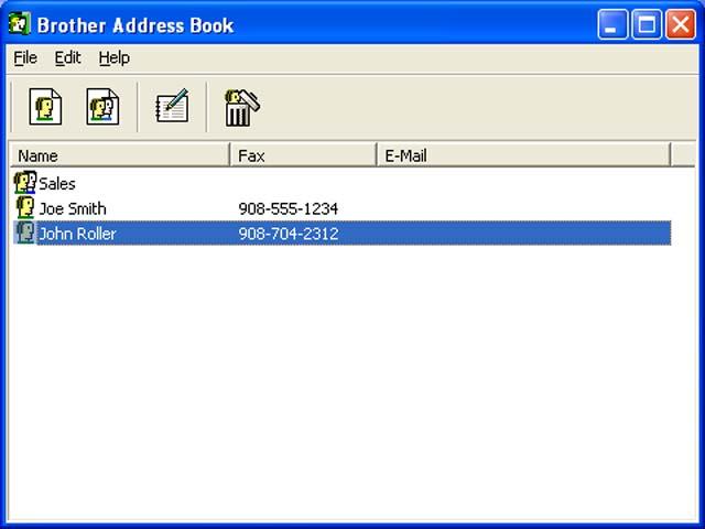 6. Brother PC-FAX Software (Not available for DCP models) Brother Address Book 6 a Click the Start button, All Programs, Brother, MFL-Pro Suite MFC-XXXX (where