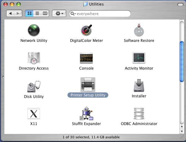 c Open the Printer Setup Utility icon.