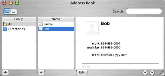 7. Printing and Faxing Working with vcards 7 You can address a fax number using a Vcard (an electronic business card) from the Mac OS X Address Book application. a Click Address Book.