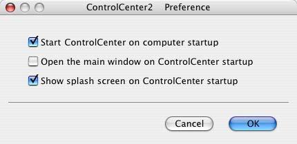 9. ControlCenter2 (For Mac OS 10.2.4. or greater) Turning the AutoLoad feature off 9 If you do not want ControlCenter2 to run automatically each time you start your Macintosh, do the following.
