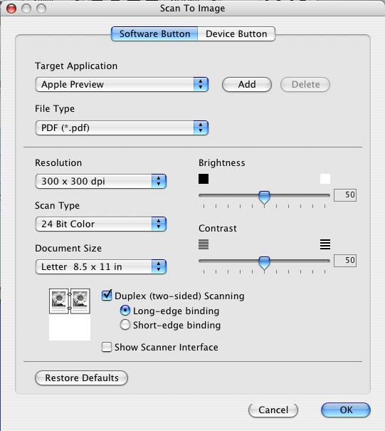 9. ControlCenter2 (For Mac OS 10.2.4. or greater) Change the other settings, if needed.