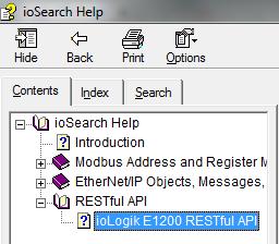 Path: Help iosearch Help RESTful API iologik E1200 RESTful API The help file includes information related to data type, data structure, supported methods, sample code (Curl, JavaScript, etc.