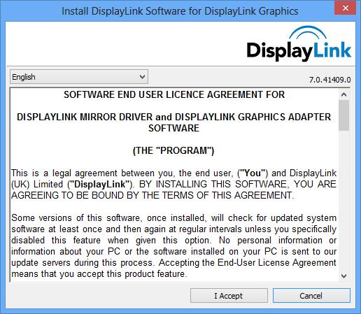 3. Installing the DisplayLink USB Graphics Software The following section shows you how to install the DisplayLink USB Graphics software on different operating systems. 3.1. Windows 8 and Windows 8.