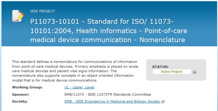 IEEE 11073-10101 point-of-care