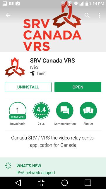 SRV Canada RS App shortcut to launch the application.