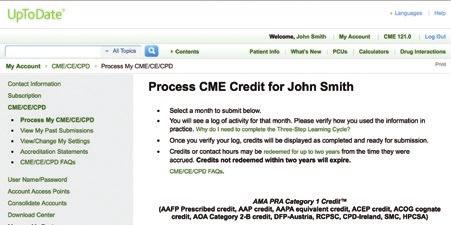 UpToDate Section 3: Redeem your CME/CE/CPD credits You may redeem as many or as few credits as you choose.