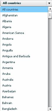 Fig 2.1 Selecting a country Click to select a country for which you wish to view data.