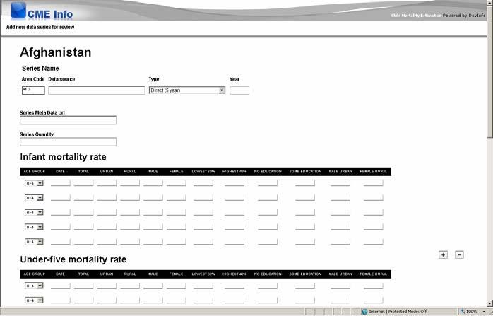 Type your username and password and click Login. 16Creating data series using online data entry forms Creating a data series using an online data entry form is a two-step process.