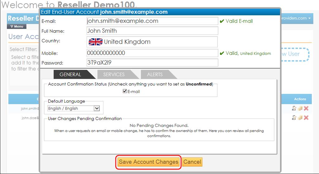 Fig. 35b Editing/Deleting a User Account 26. How can I add or remove an amount from the balance of a User Account? Adding or Removing amounts from an account balance.