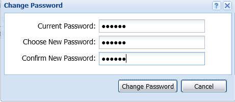 Odabirom na opciju Change Password otvara se novi prozor u kojem