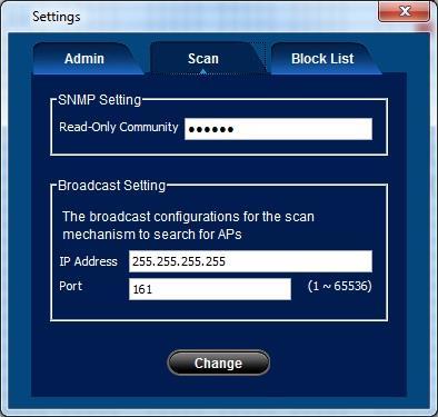 Besides, the broadcast IP Address and port can also be configured at this window.