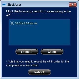 3.12. Block User The administrator can utilize the Block User button at the USER Tab to kick the selected client out from its parent node.