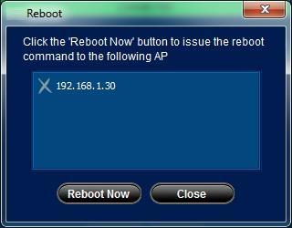 Next, click the Reboot button at the bottom of the list to invoke the Reboot window. The second method is via the node Properties window.