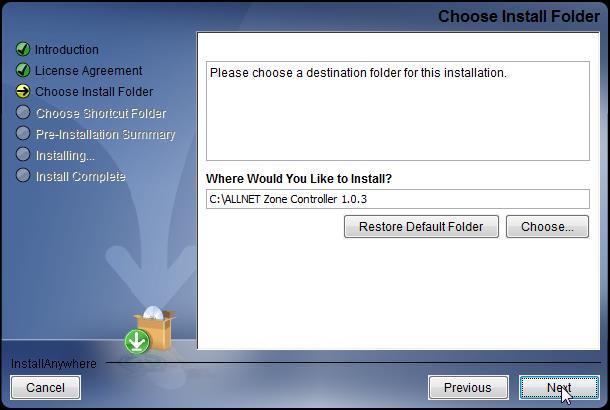1.1.2. Step 2: Choose Install Folder Select the destination for the installation. By default the wizard select the Program Files directory for windows user.