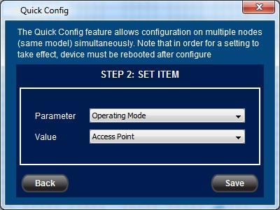 At Step 2, choose the parameter to configure on the selected nodes from the drop-down list, and enter the corresponding value. After that, click the Save button to execute the configuration.