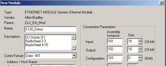 The module name should identify the CU320-2 to allow easy selection from other modules configured in the controller.