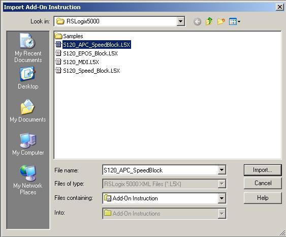 existing user program by importing the instructions using L5K files. 7.1.