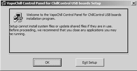 VapoChill Control Panel from support section at www.