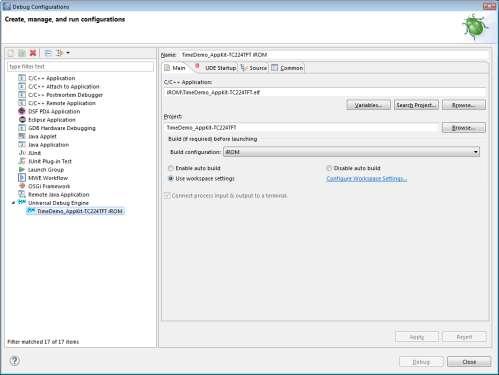 Press the New launch configuration button to create a new debug launch configuration for Universal