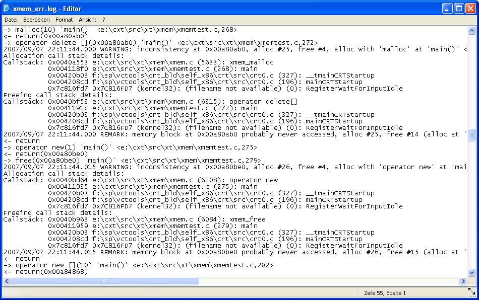 Figure: Error log file contents (32