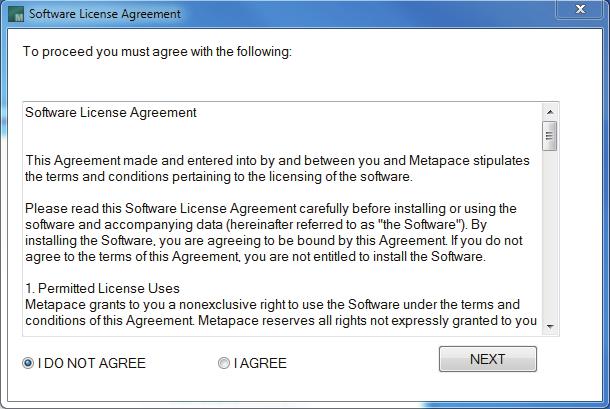 2 The software installation CD window opens. Click 'Install'. 3 The software license agreement for using the contents of the CD appears. Read the agreement.