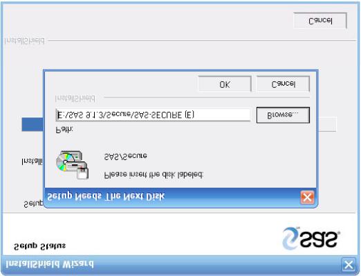 click browse, then open the SAS DVD file and